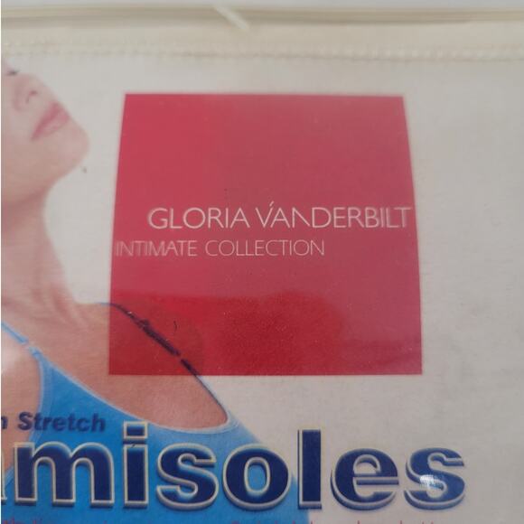 Gloria Vanderbilt Vintage Classic 2 Cotton Camisoles Deadstock Top New in Bag - Picture 4 of 7